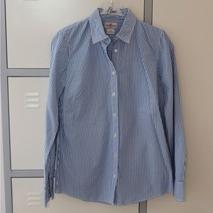 J. Crew Haberdashery Blue and White Pinstripe Button Down Shirt